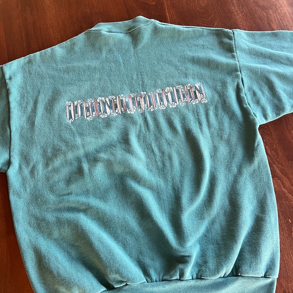 Vintage Green Hawaiian Crewneck Sweatshirt - Picture 5 of 7